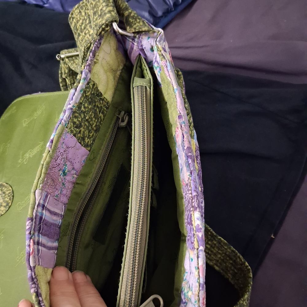 Donna Sharp Patchwork Quilted Baby Bag - Green An… - image 3